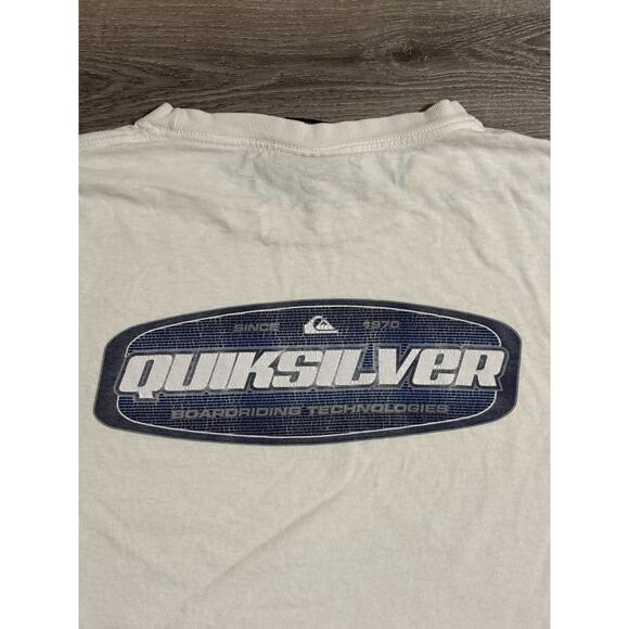 Vintage 90s Quiksilver Double Sided Center Logo Shirt Y2K Surfwear - Men’s XL - Picture 3 of 10